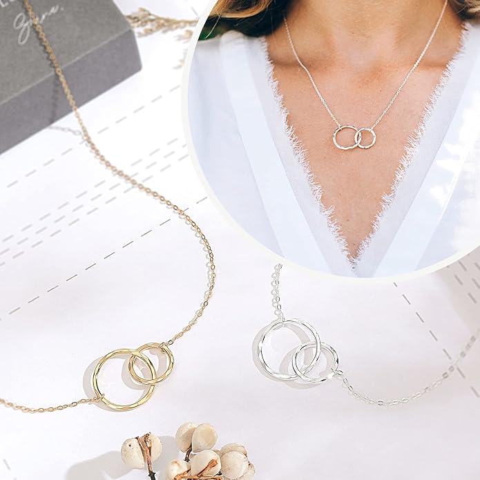 HOPE LOVE SHINE Best Friend Gift for Women - Meaningful BFF Friendship Necklace, Jewelry 16+2", 14k Gold Plated Sterling Silver