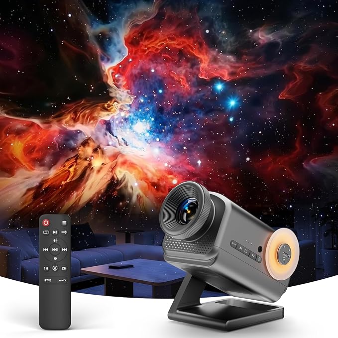 Rossetta 3D Projector, Mini HD 3D Galaxy Projector with Bluetooth Speaker & Remote, 1/2H Timer, 60 Themes, Night Light for Kids Bedroom, Room Decor, Birthday & Christmas Gifts for Adults, Girls, Boys