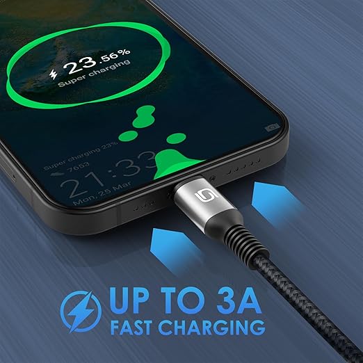 USB C to Lightning Cable 6ft 3Pack [Apple MFi Certified] iPhone Charger Fast Charging Cord Braided Type C to Lightning Cable for iPhone 14 13 12 11 Pro Max XR XS 8 Plus iPad/iPod/AirPods