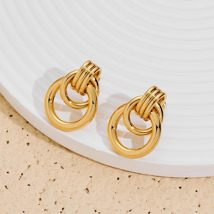 Gold Geometric Drop Dangle Earrings for Women Long Link Dangle Earrings Jewelry Gift