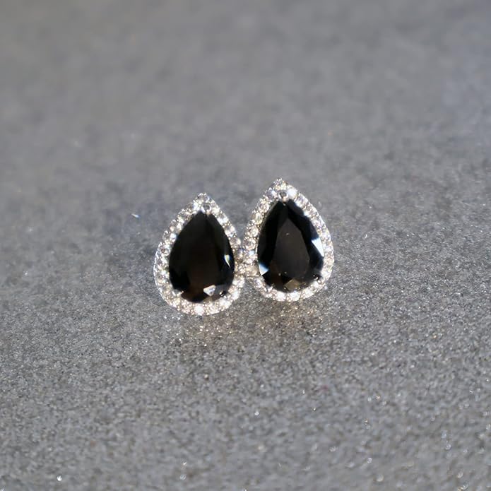 YOMELA Cubic Zirconia Earrings Studs, Halo CZ Birthstone Simulated Diamond Stud Earrings for Women