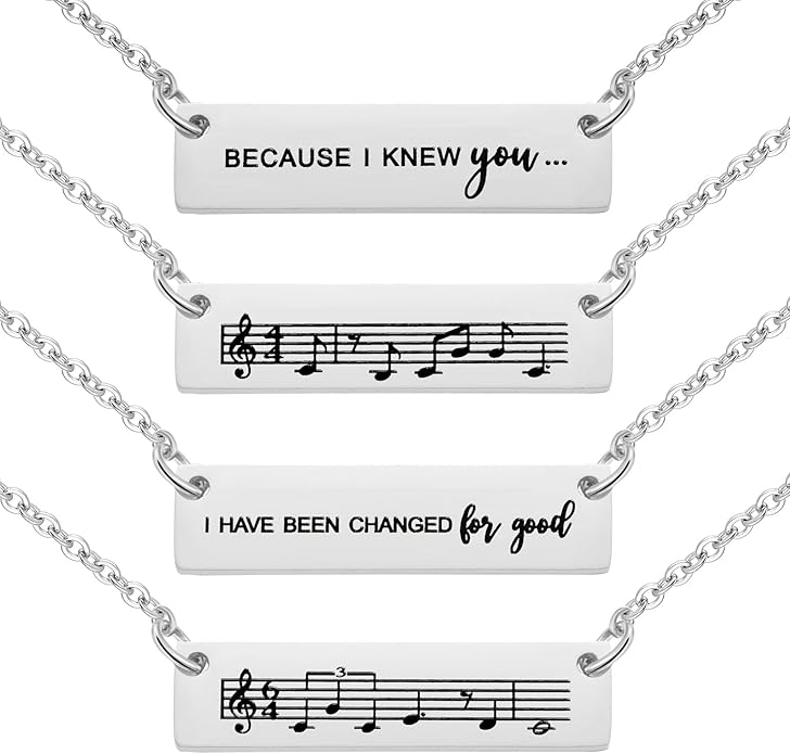 Ralukiia I Have Been Changed for Good Best Friend Necklace for 2, Wicked Friendship Jewelry, BFF Gift Set