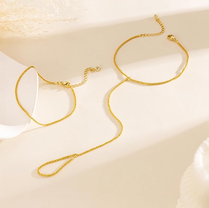MBW Gold Bracelets for Women Trendy, Dainty 14K Gold Plated Bracelet Stack Beaded Chain Bracelet Set Thin Small Cute Paperclip Bracelets Fashion Waterproof Jewelry Gift Gold Accessories for Women