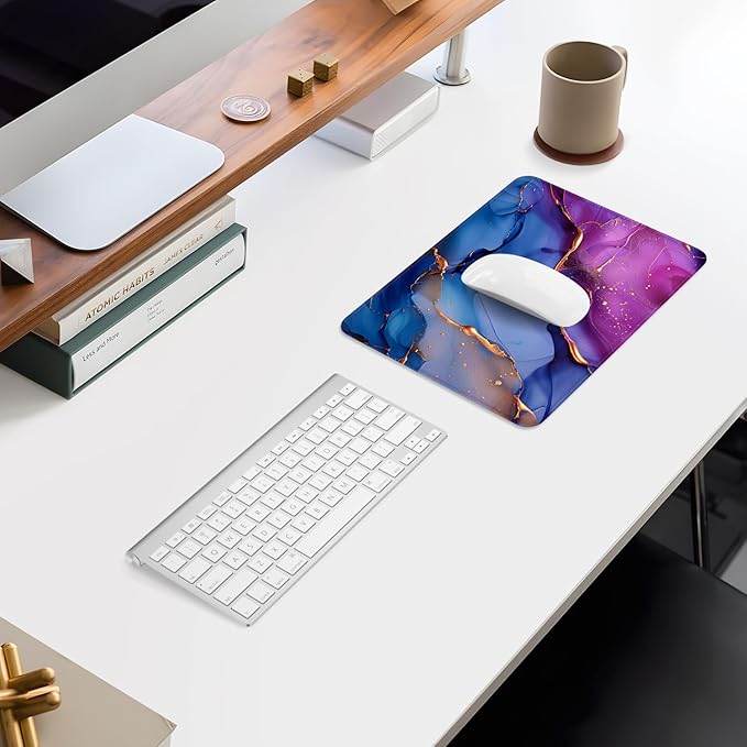 ITNRSIIET Mouse Pad Non-Slip Rubber Base Smooth Surface Stitched Edges Waterproof Durable Compatible with All Mice for Office & Gaming, Desk Accessory, 10.2x8.3x0.12 inch, LiquidGold