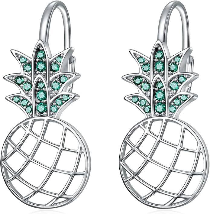 VONALA Flower Earrings for Women 925 Sterling Silver Rose/Lotus/Scottish Thistle/Tulip/Lilac/Mushroom/Pineapple Dangle Drop Earrings Flower Jewelry Gifts for Women Girls Birthday Gifts