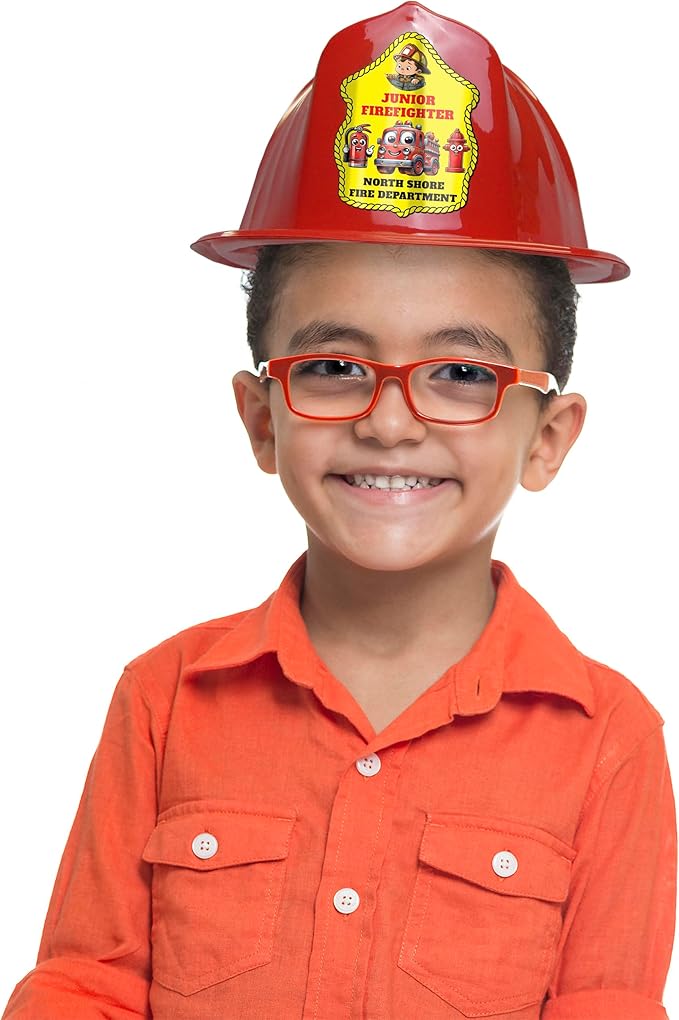 Kenco Kids Customizable Plastic Firefighter Hats -Choose your style, add your name or department