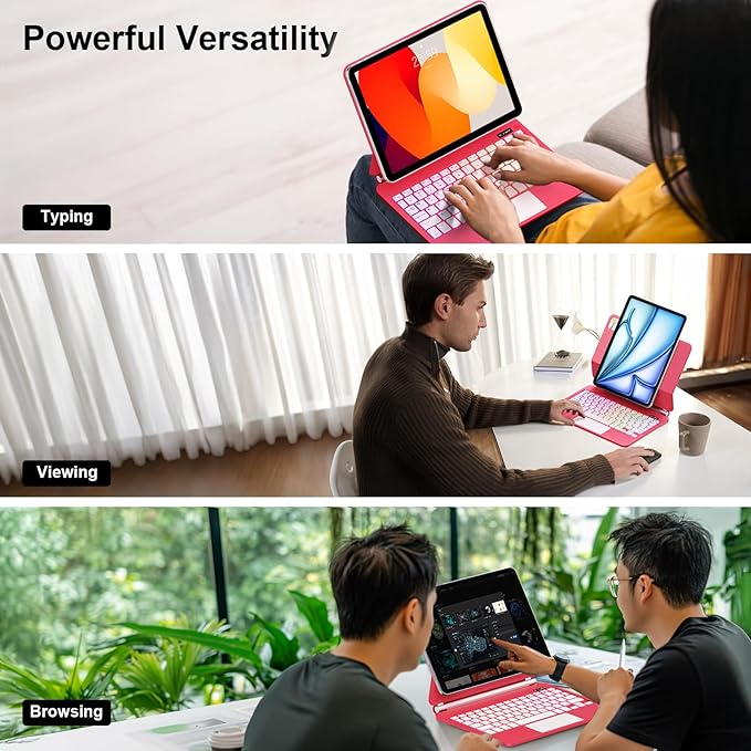 Keyboard Case for iPad Air 13 inch (M3 2025/M2, 2024),iPad Pro 12.9 inch (3/4/5/6th Gen)，Magic-Style Magnetic – Floating Cantilever Stand – Backlit Keyboard Case with Multi-Touch Trackpad