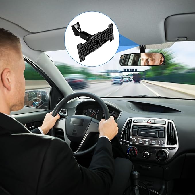 DOITOOL Rear View Mirror Back Plate Panel Dash Cam Mirror Mounting Bracket Arm Car Rear View Camera Install Kit for 5.5" - 12" Car SUV Dash Cams (Mounting Hole Diameter: 1.18inch