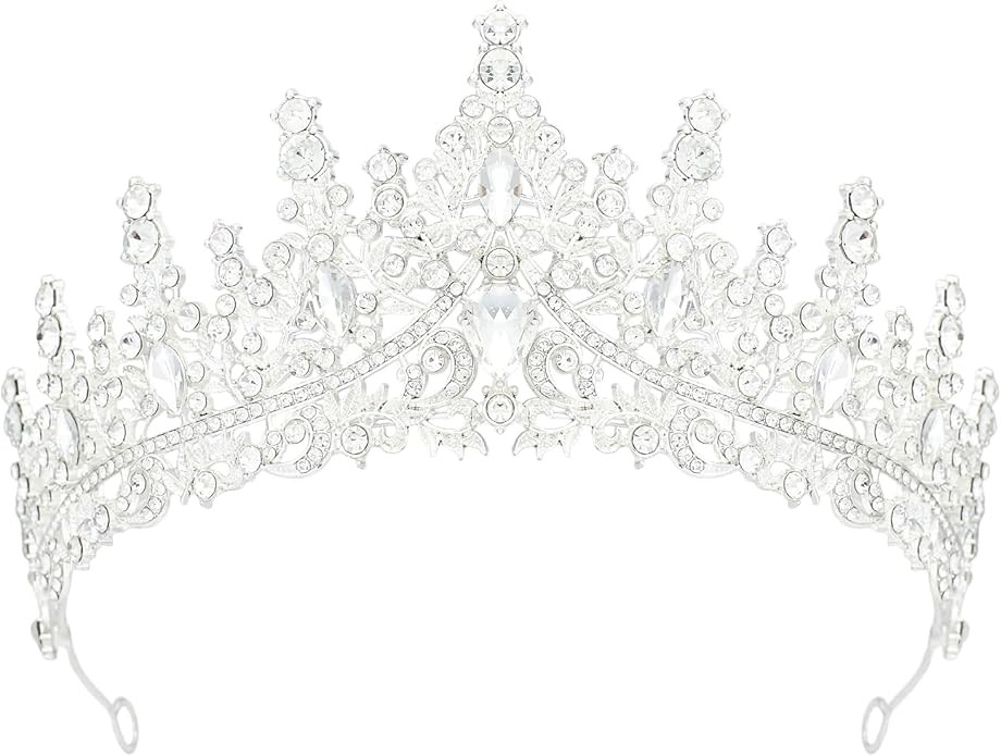Crystal Tiaras & Crowns for Women, Bride Royal Queen Headband Princess Headpieces for Birthday Cake Crown & Prom Pageant Party