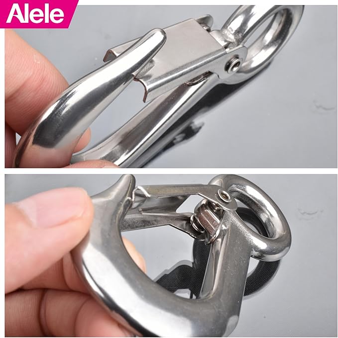 Alele 2Pack Grab Hooks, Slip Hooks,Stainless Steel Lifting Hook Rigging Accessory (Grab Hooks 200Kg 2p)