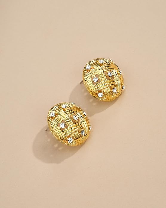 SNGIA18K Gold Plated Dangle Textured Ribbed Irregular Large Leaf Statement Earrings for Women by SNGIA, Handmade Dramatic Geometric Trendy Summer Drop Leaf Flower Jewelry Gifts, Bold Beachy Vintage Plant Fashion Drop Accessories, Vintage Nickle Free Fl...