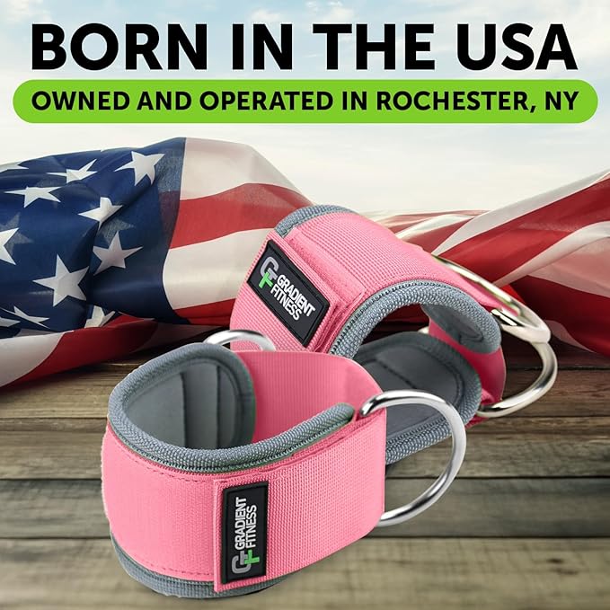 Gradient Fitness Ankle Straps (2 Pack) | Ankle Strap for Cable Machine, Ankle Bands for Working Out, Cable Ankle Strap