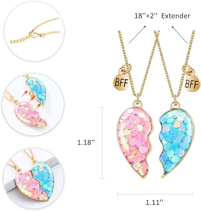 Couple Heart Or Cat BFF Best Friend for Girls Puzzle Friendship Pendant Necklaces,316L Stainless Steel