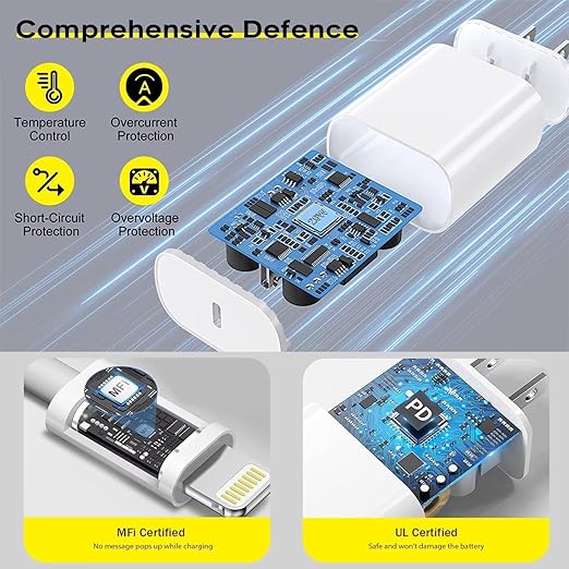 Fast Charger iPhone,i Phone Charge Cable,3Pack iPhone Charger Fast Charging 6Foot Phone Charging USB C Charge Adapter 6FT Type C to Lightning Cable for iPhone 14 Pro Max/14 Plus/13/12 Mini/11/10/XS/SE