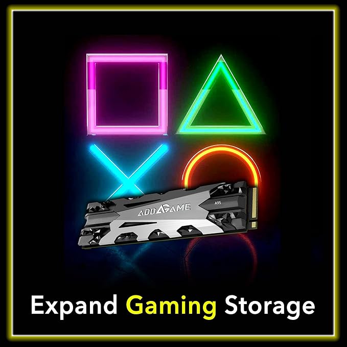 Addlink A95 2TB M.2 SSD Gaming PC Storage Expansion with Heatsink, up to 7200 MB/s, Internal Gaming SSD -2280 PCIe NVMe Gen4X4 3D TLC with Dram NAND SSD