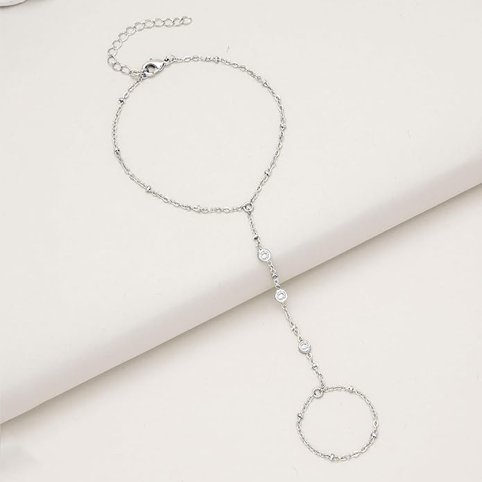 Gold Bracelets Set for Women Non Tarnish Trendy,14K Gold Plated Dainty Stackable Paperclip Cuban Link Chain Bracelets, Simple Cute Cuff Bracelets Jewelry Set Adjustable 7"+2"