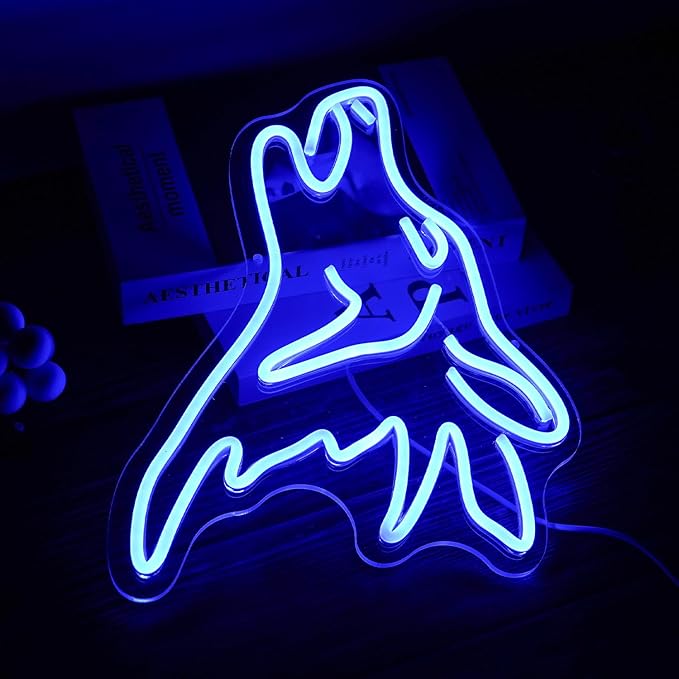 LISIGNVE Wolf Neon Sign Blue Led Cute Wolf Neon Lights for Wall Decor Dimmable USB Bedroom Sign Lights for Kids Room Home Decor Birthday Party Gifts