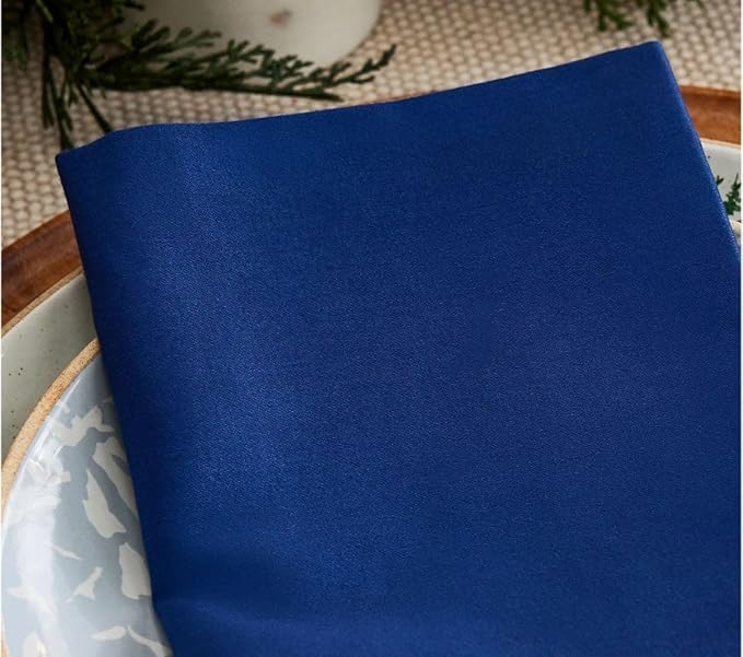 TARAN LIVING Easter Gift Napkin Ultra Soft Durable Washable Mitered Corners Cotton Dinner Napkins Reusable Best for Gift All Occasions - Blue, Set of 12 18x18 Inch
