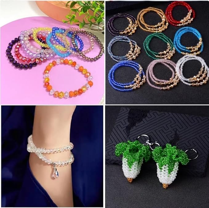 600pcs Crystal Glass Beads 3mm 4mm 6mm 8mm 10mm Rondelle Faceted Crystal Beads Spacer Beads for Necklace Bracelet Earrings DIY Jewelry Crafts Making Supplies(Crystal Purple AB)
