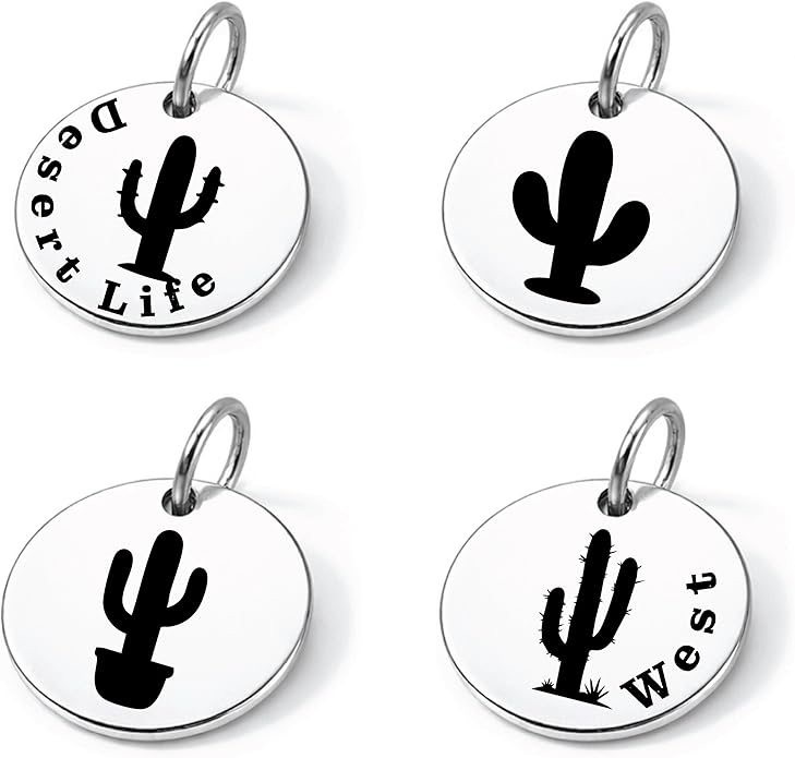 SM Design Western Charm Set of 4 – Stainless Steel Western Charms for Bracelets & Necklaces – Cowgirl, Ranch & Country Style Jewelry Charms – Western Gift for Women & Moms