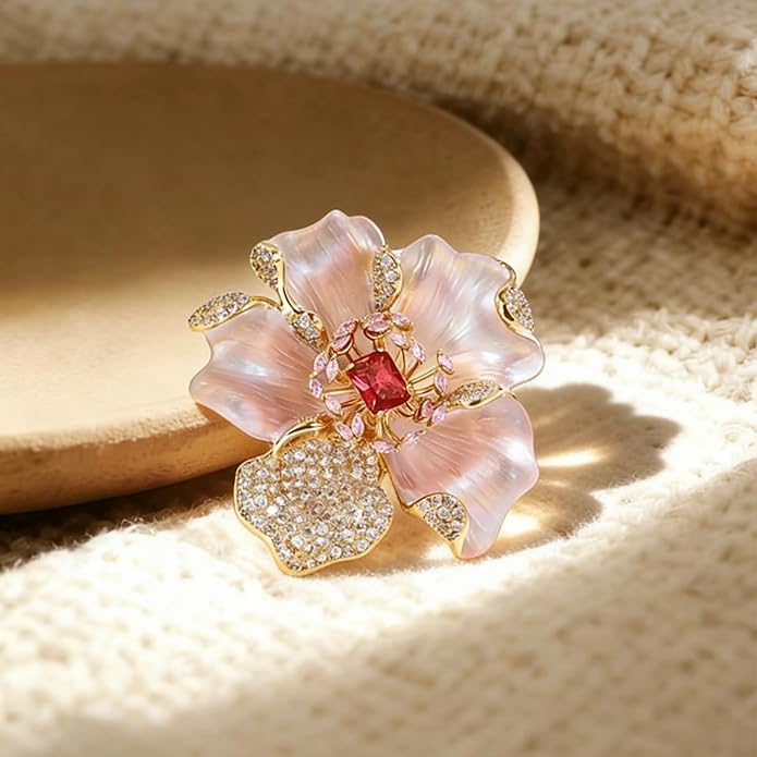 Brooch Pin - Gold Plated | Ideal Gift for Mom & Wife on Thanksgiving Day, Birthdays & Weddings
