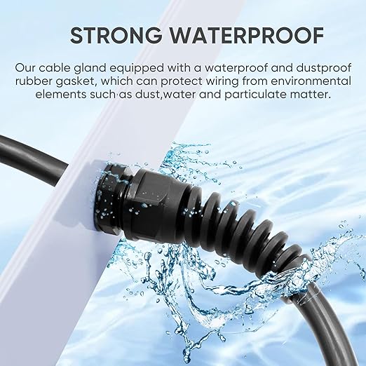 Strain Relief Cord Connector,LISTENJIALE 2Pcs NPT 1" Waterproof Cable Gland Flex Spiral Strain Relief Adjustable 18-25mm Cable Connector Nylon Joint with Gaskets(Black)