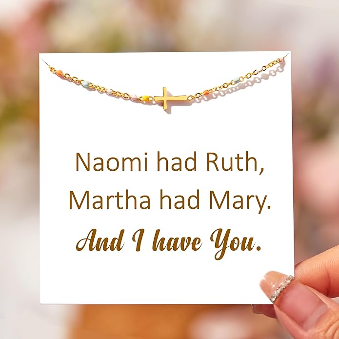 STORYJEWELLERY Friend Bracelet, Friendship Gifts for Women, Friendship Bracelets, Cross Bracelets, BFF Gift, Birthday Valentines Day Gifts for Friend, Religious & Christian Gift