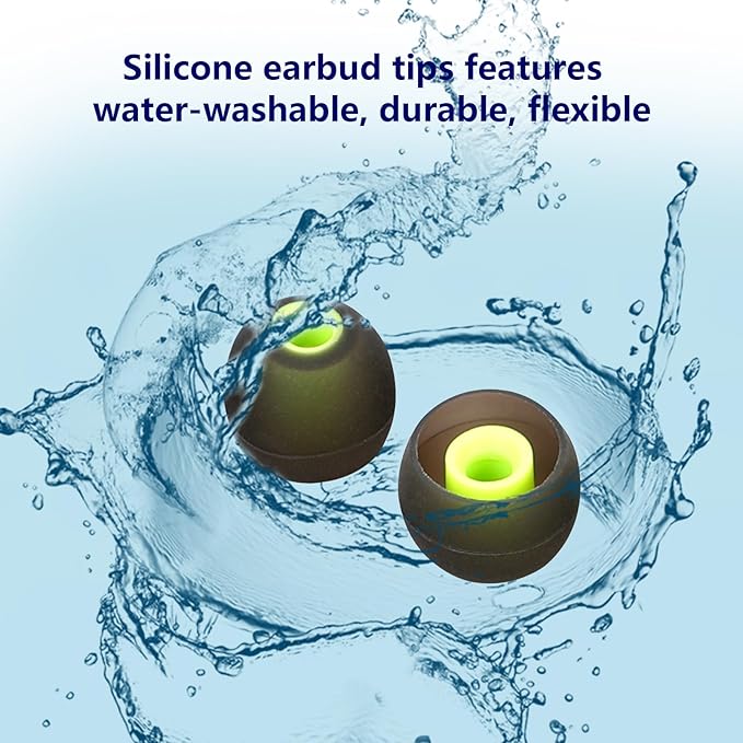Silicone Replacement Earbud Tips Earbud Covers Ear Tips Fit for in-Ear Headphones (Inner Hole 3.8mm -5.1mm) Earbud Replacement Tips 9 Pairs