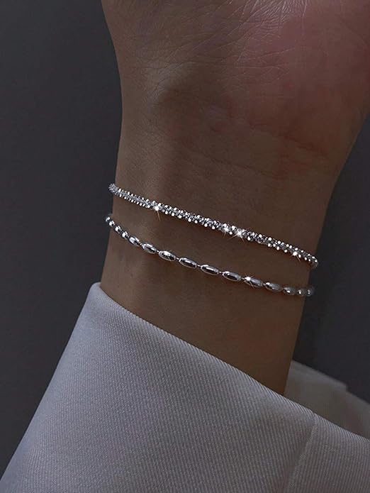 Hand Chain Bracelet for Women: Dainty 14k Gold Silver Plated Ring Chain Bracelets for Women Trendy Jewelry for Wedding Prom Birthday Gifts for Women