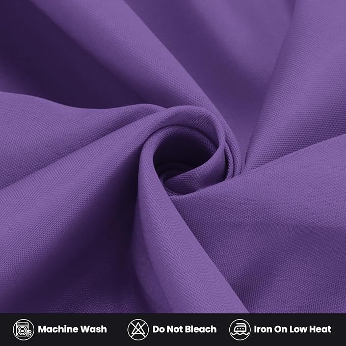 Ascoza 2 Pack Fitted Tablecloth for 8 Foot Rectangle 96 x 30 Inch Purple Table Covers Water Resistant Polyester Cloth for Folding, Parties,Display, Trade Show (Purple)