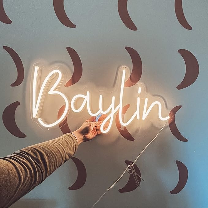 Custom Neon Signs, Personalized Large Led Neon Lights Sign,Neon Sign Customizable for Wall Decor Wedding Birthday Party Bedroom Bar Shop Name Logo Lights (Optional 16" to 60") (2 Lines)