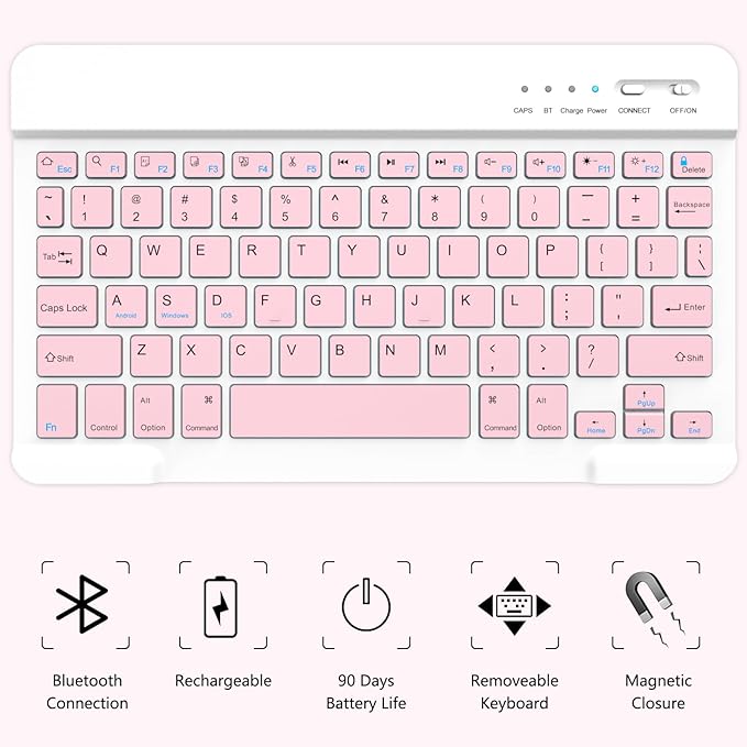 Keyboard Case for iPad Air 11-inch M3/M2/Air 5th/ 4th Generation- Detachable Bluetooth Keyboard Case with Pencil Holder - Flip Stand Cover for iPad Air 11"(2025&2024) /Air 5 2022/Air 4 2020/Pro 11 1st