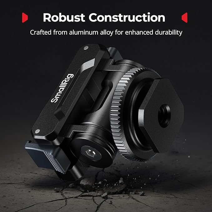 SMALLRIG Cold Shoe Adapter Mount for DJI Osmo 360 / Action 5 Pro / 4 / 3, with Quick Release Mount, 180° Tilt Adjustable - 5436