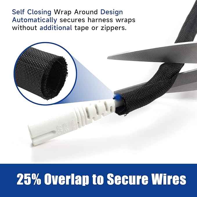 Split Sleeving Cable Harness Management Tube Heat Resistance Braided Wire Loom Mesh Woven Cord Protector Cover (3/8" - 36 Feet)