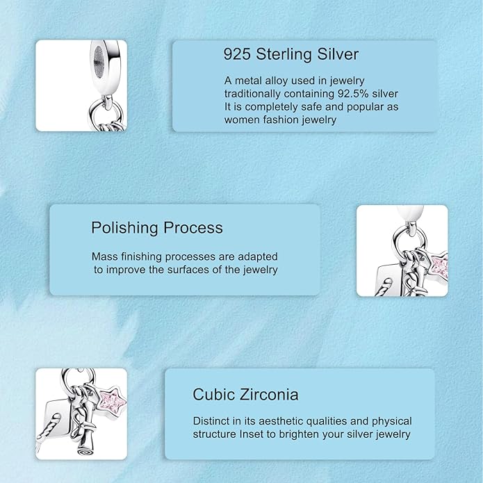 925 Sterling Silver Charms Magic Movie Character Dangle Beads for Bracelets and Necklaces Jewelry for Women