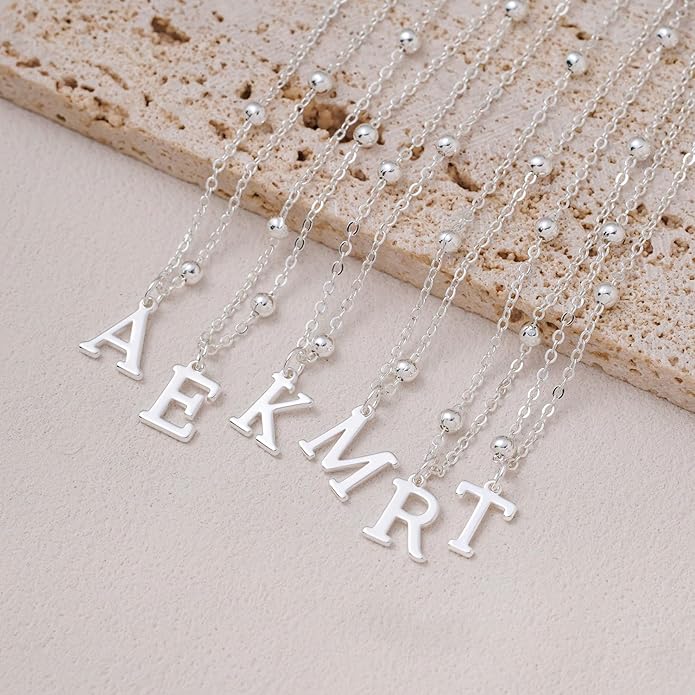 Valentines Gifts for Her Women - Initial Necklaces for Women Dainty 14k Gold Plated A-Z Letter Pendant Name Necklaces Cute Charm Choker Fashion Accessories Non Tarnish Trendy Jewelry Gift