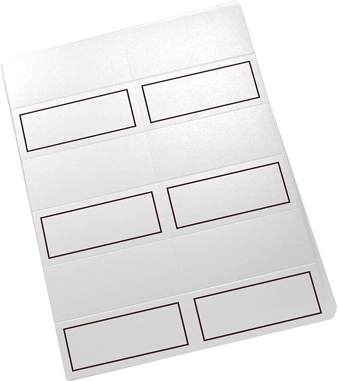 Single Line Border Printable Place Cards, Chocolate (Choose Color), Set of 60 (10 Sheets), Laser & Inkjet Printers - Wedding, Party, Dinner, and Special Events - Made in the USA