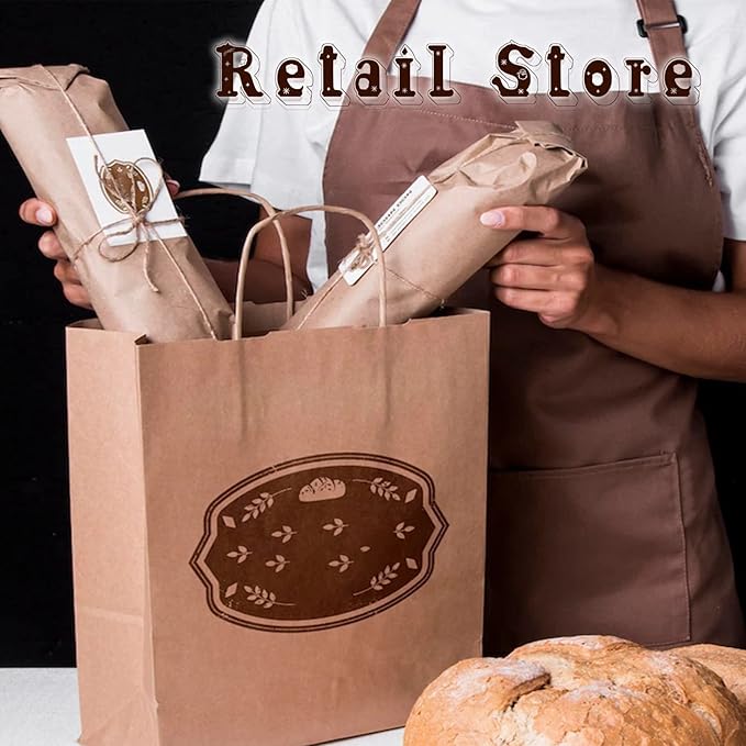 COGLARING 50Pcs White Gift Bags with Handles - 11x5.9x11 Inch Kraft Paper Bag Bulk for Weddings, Parties, Retail & Gift Wrapping - White Paper Bags