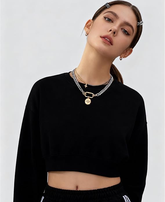 Valentines Day Gifts for her,Gold Statement Necklace,Muliti Layered Necklaces for Women,Chunky Two Tone Mixed Metal Necklace Set with Charm Pendant, Paperclip Stacked Chain, Trendy Coin Jewelry Gift for Her Gifts for Chrismas