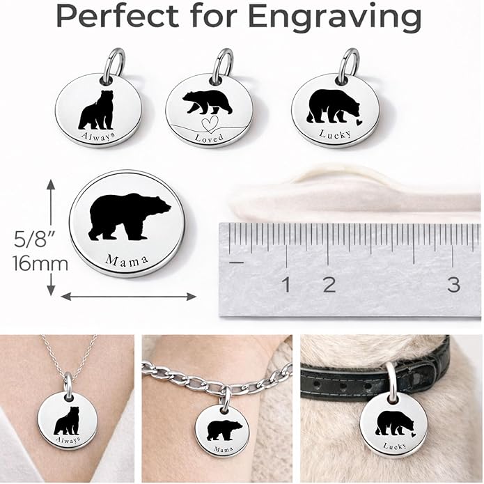 SM Design Mama Animal Charm Set – Set of 4 Stainless Steel Charms – Motherhood & Family Keepsake Jewelry Charmss
