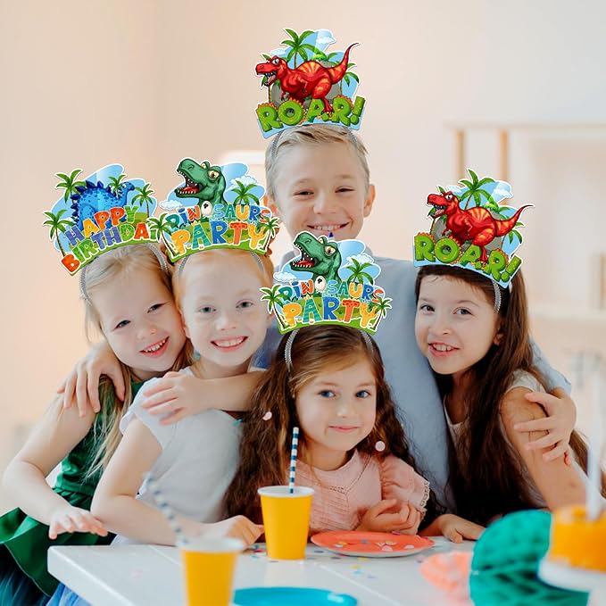 KKBES Happy Birthday Headbands, Paper Birthday Party Hats, 3 Patterns for Children and Adults Celebrating Birthdays