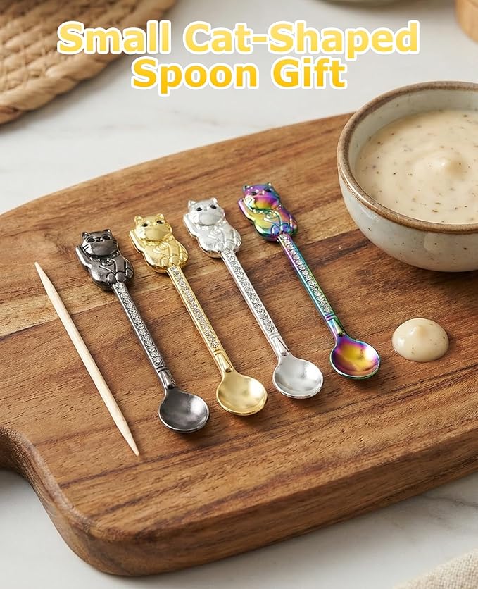 10 Pcs Mini Spoon Keychain, Metal Tiny Shovel Spoons for Home Kitchen Spices, Necklace Charms Pendants Diy Craft Making