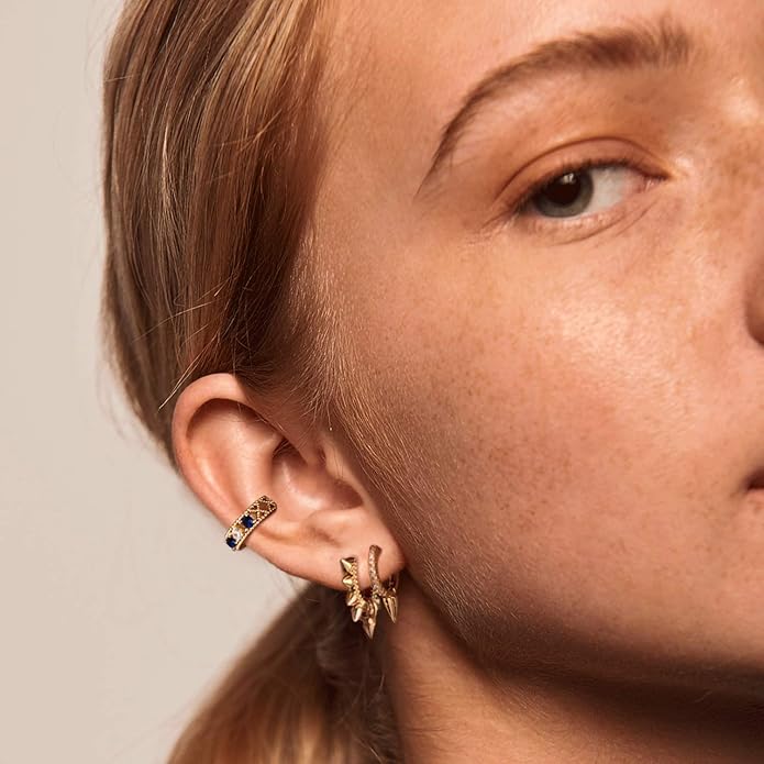 MYEARS Women Earrings Gold Huggie Hoop Ear Stud Cuff 14K Small Simple Hypoallergenic Everyday Jewelry
