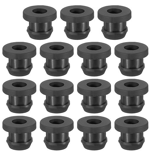 PATIKIL 7.5mm / 5/16 Inch Drill Hole,3/16 Inch ID Rubber Grommets, 15Pcs Top Hat Grommet for Wiring Eyelet Ring Gasket Automotive Firewall Cable Hole Plugs Wires Protection, Black