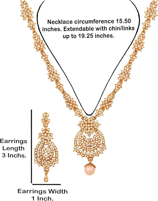 Touchstone Indian jewelry sets for women maang tikka wedding guest gold necklace bollywood jewellery set pageant elegant prom bride accessories western crystal chunky rhinestone necklaces