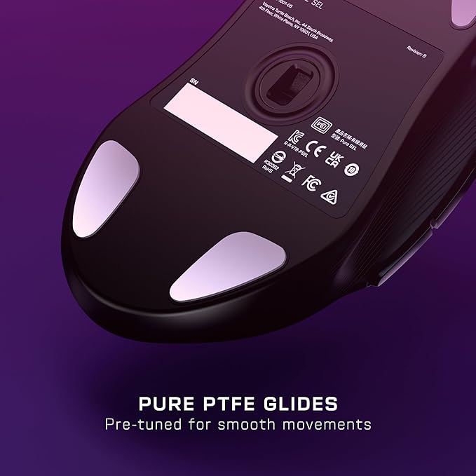 Turtle Beach Pure SEL - Ultra-Light Ergonomic RGB Gaming Mouse, 8K DPI Optical Sensor, Mechanical Switches, Pretension System, Pure PTFE Glides, RGB Illumination – Black