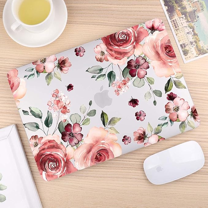 CISSOOK Matte Frosted Floral Hard Shell Case for MacBook Pro 14 Inch 2024 2023 2021 Release Model M4 A3112 A3185 A3401 M3 A2992 A2918 M2 A2779 A2442 M1 Pro/Max, Case for MacBook Pro 14" with Touch ID