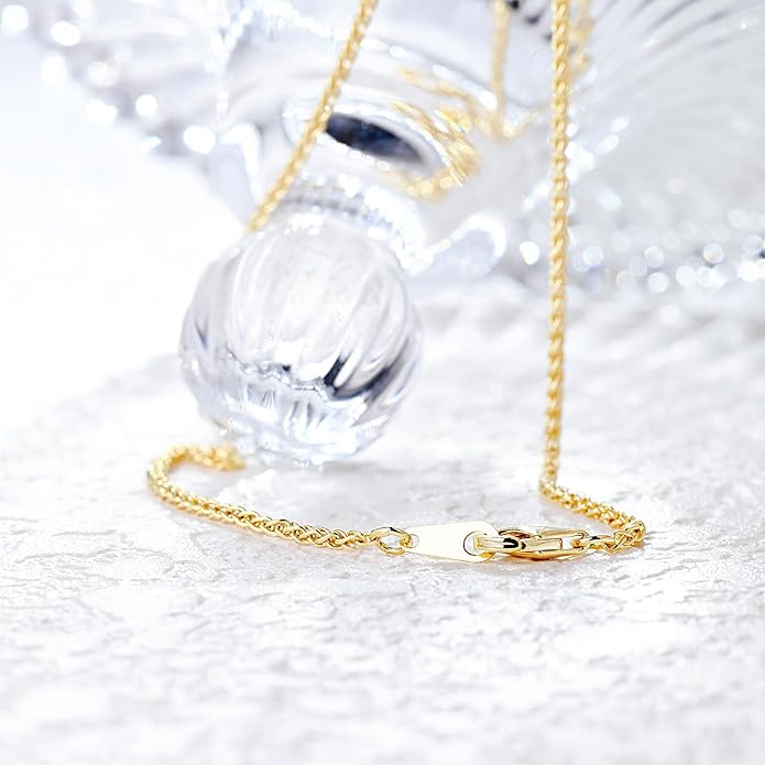BEAYEG 14K Gold Chain Necklace for Women, Solid Chain Necklace, Hypoallergenic Durable Everyday Gold Jewelry Gift Ready (Length, 20inchs,Diameter1.6mm/1.8mm/2mm