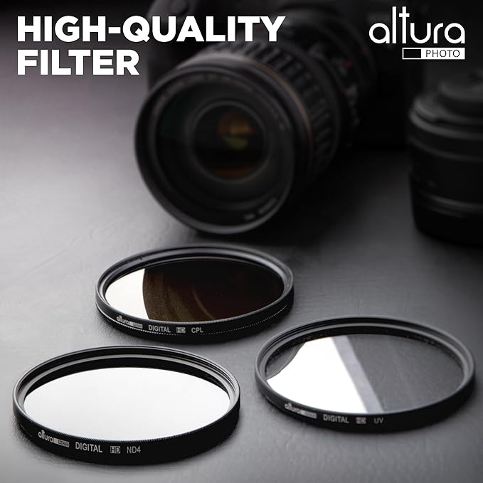 Altura Photo 72mm Lens Filter Kit - Multi-Coated UV Protector, CPL Polarizing and ND Neutral Density Filters + Case for Camera Accessories & Lenses