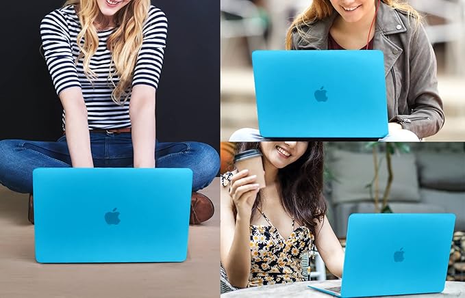 CISSOOK for MacBook Air 13.6 inch 2022 2024 2025 Release M2 M3 Chip Model A2681 A3113, Plastic Hard Shell Case for MacBook Air 13.6 inch M2 M3 with Keyboard Cover Screen Protector, Frosted Sky Blue